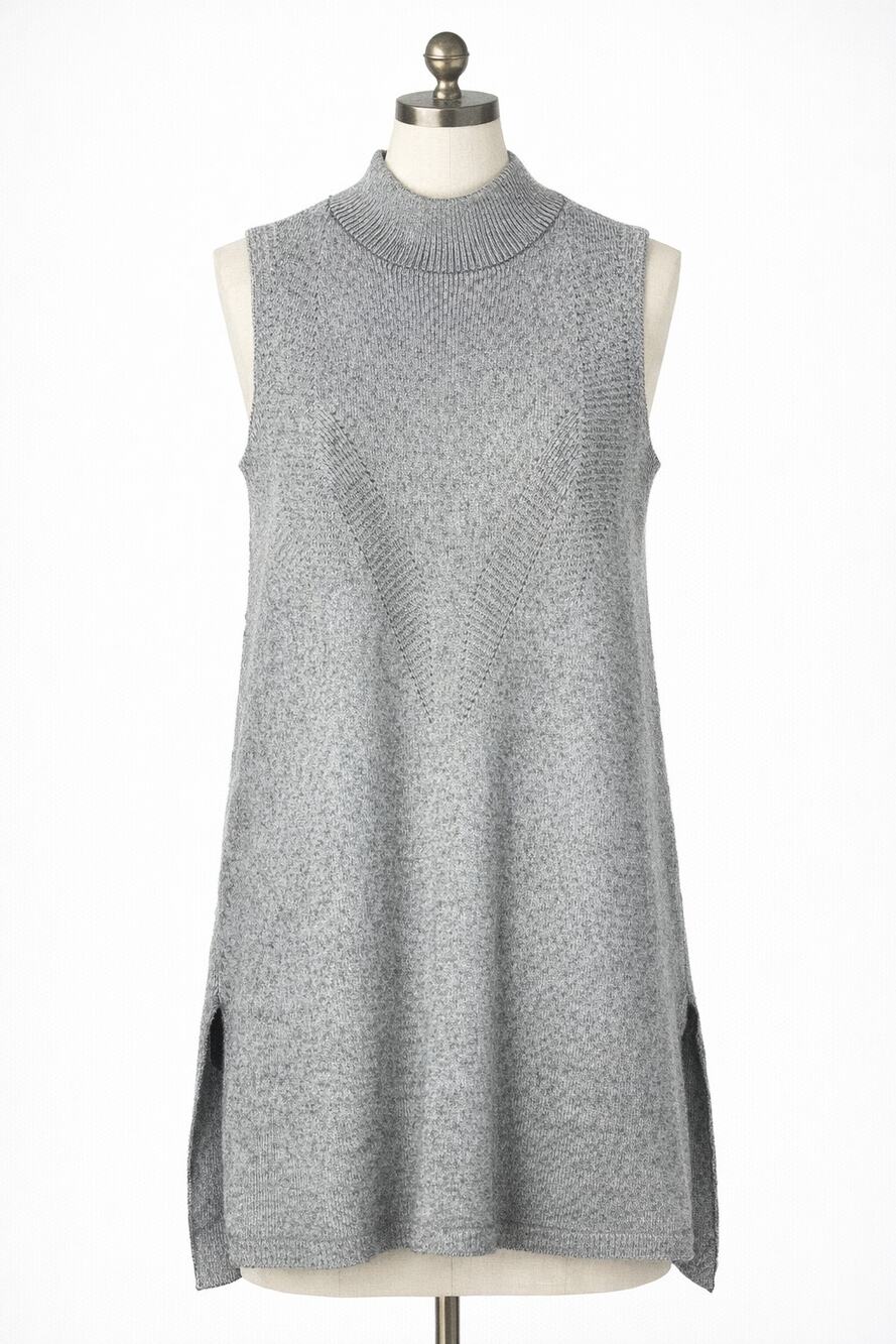 Karen Millen | Knit Tank Top Blouse Gray Silver Long